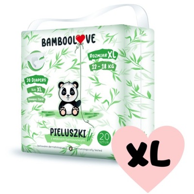 Pieluszki BAMBOOLOVE bambus rozmiar 4 12-18kg XL