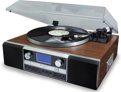 Gramofon RETRO CD MP3 kaseta FM LCD pilot nagrywarka CD Soundmaster PL905