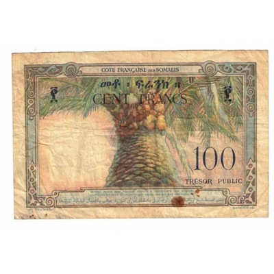 Banknot, Somali Francuskie, 100 Francs, 1952, KM:2