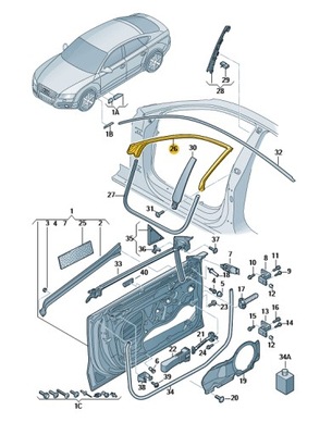 FORRO DE PUERTA WEWNETNA TECHO IZQUIERDA AUDI A7 C7 ASO  