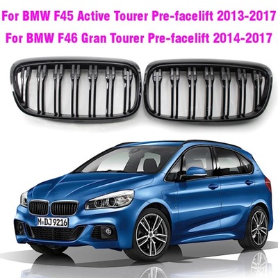 BLACK FRONT REJILLA DE RADIADOR MESH ABS PARA BMW 2 SERIES F45 5 SEAT ACTIVE TOURER~57198  