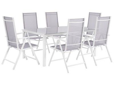 Zestaw ogrodowy stół 6 krzeseł szary