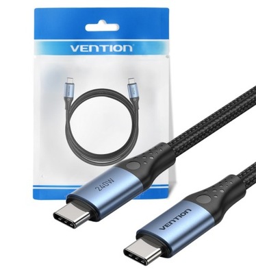 Kabel USB-C do USB-C Vention USB 2.0 5A 240W 1m czarny