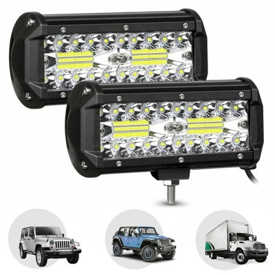 FARO 2 PIEZAS EN FUNCIONAMIENTO 40 DIODO LUMINOSO LED HALÓGENO 120W 12V 24V IP67  