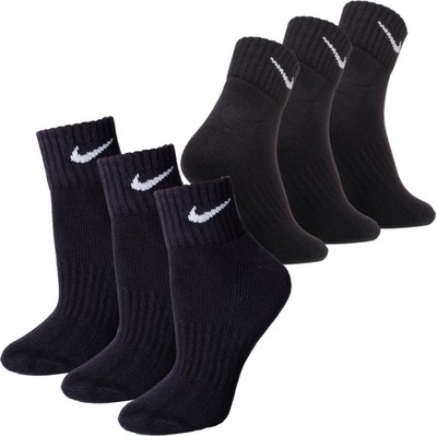 Nike skarpety do kostki czarne Cushioned Ankle 3 sztuki SX4926-001 M