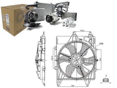 VENTILADOR DEL RADIADOR CON CUERPO NISSAN KUBISTAR RENAULT CLIO II KANGOO  