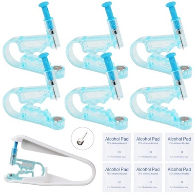 PISTOLET DO PRZEKŁUWANIA USZU Z KOLCZYKIEM PRZEKŁUWACZ PIERCING 7 szt.