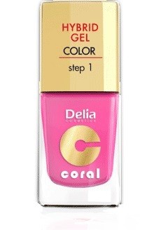 Delia Cosmetics Coral Hybrid Gel Emalia do paznokci nr 22 landrynkowy róż 1