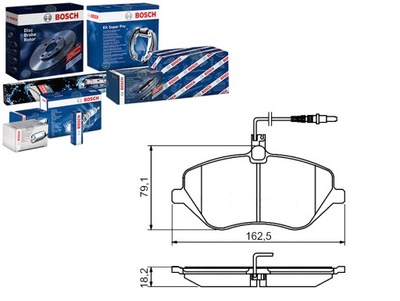 Bosch гальмівні колодки гальмівні peugeot перед 407 04- 2,2hd фото №1