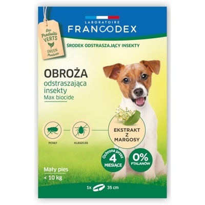 Francodex obroża pchły kleszcze dla psów do 10kg
