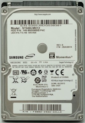 Dysk HDD SAMSUNG 2,5'' SATA 500GB ST500LM012