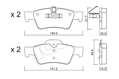 METELLI КОЛОДКИ ГАЛЬМІВНІ MERCEDES ML W164 05- ЗАД