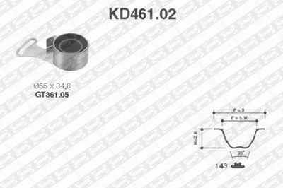 KD461.02 KOMPLEKTAS SKIRSTYMO SISTEMOS (Z PASKIEM) 