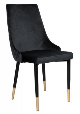 Krzesło welurowe tapicerowane Velvet czarne