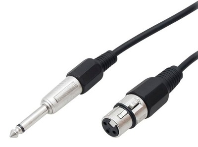 Kabel Wtyk Jack 6.3 - Wtyk mikrofonowy XLR 5m