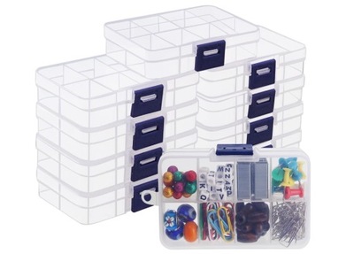 Pudełko mini organizer koraliki 10,5 x 6,5cm 10szt