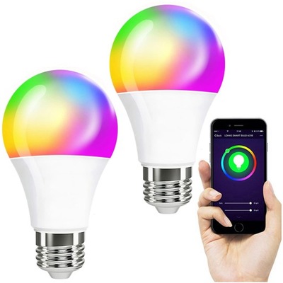 2x Żarówka LED E27 SMART 9W RGB WW CW Wi-Fi TUYA