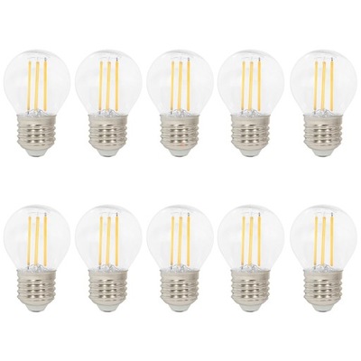 Żarówka LED E27 FILAMENT OZDOBNA G45 6W 4K 10szt