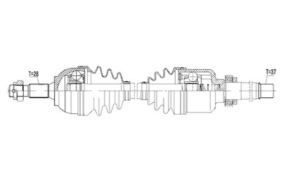 HALF-AXLE PROPULSION PEUGEOT 407 2.7HDI,3.0 04-, C5 III 2.7HDI,3.0 08- PRAWA,ATM  