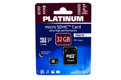 KARTA MICRO SDHC PLATINUM 32GB + ADAPTER SD