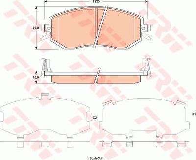 ZAPATAS DE FRENADO PARTE DELANTERA SUBARU FORESTER IMPREZA LEGACY OUTBACK 10-  