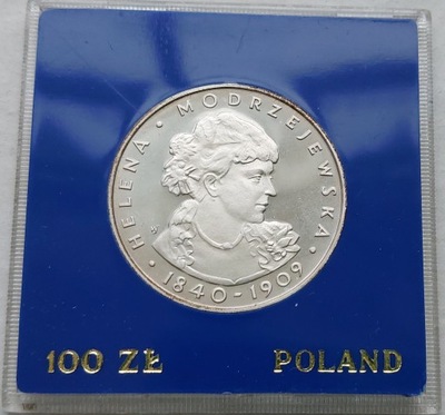 POLSKA - PRL : 100 złotych - Helena Modrzejewska - 1975