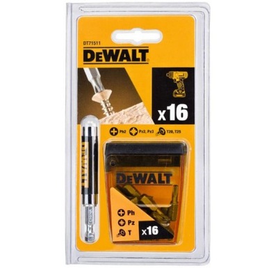 TIP CAPS WKRETAKOWE + BRACKET 16SZT. DEWALT DT71511  