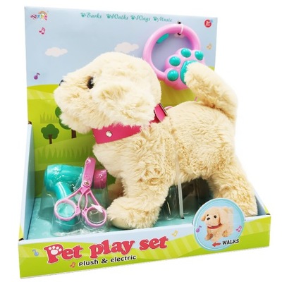 INTEREKTYWNY PLUSZOWY PIESEK NA SMYCZY NA BATERIE