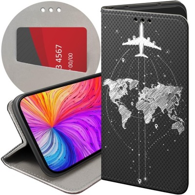 ETUI Z KLAPKĄ DO LG Q6 / Q6 FIT WZORY WAKACJE PODRÓŻ FUTERAŁ POKROWIEC CASE