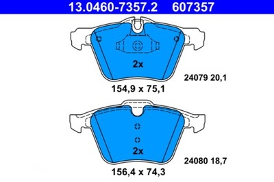 ATE 13.0460-7357.2 КОЛОДКИ ТОРМОЗНЫЕ ПЕРЕД JAGUAR XF/XJ 2,0-5,0 08-