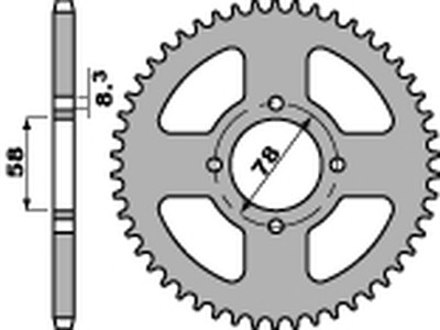 PBR ENGRANAJE PARTE TRASERA 810 41 F SUZUKI GN 125 (JTR810.41) (LANC. 428)  