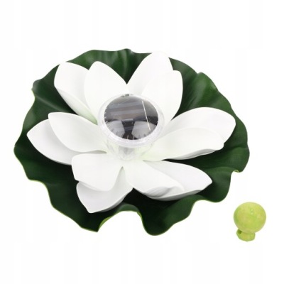 LAMPA SOLARNA PŁYWAJĄCA OCZKO WODNE LILIA LED KOLOROWY BIAŁY