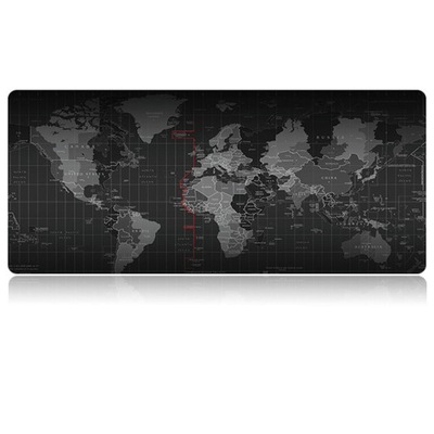 Podkładka na biurko Mapa Świata 30x80 cm mata czarna