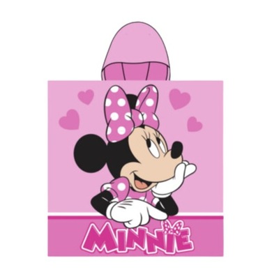 PONCZO MYSZKA MINNIE RĘCZNIK PLAŻOWY KĄPIELOWY Z KAPTUREM DISNEY PONCHO