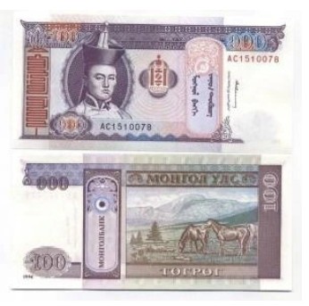 BANKNOT MONGOLIA 100 TUGRIK UNC