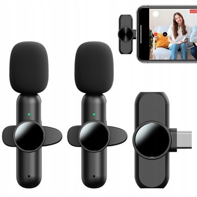 2X BEZPRZEWODOWY MIKROFON KRAWATOWY DLA ANDROID