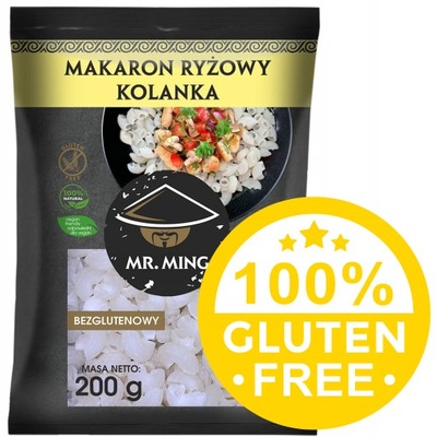 BEZGLUTENOWY Makaron ryżowy kolanka 200 g Mr.Ming NO GLUTEN FREE VEGE VEGAN