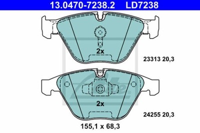 ZAPATAS DE FRENADO PARTE DELANTERA ATE 13.0470-7238.2  