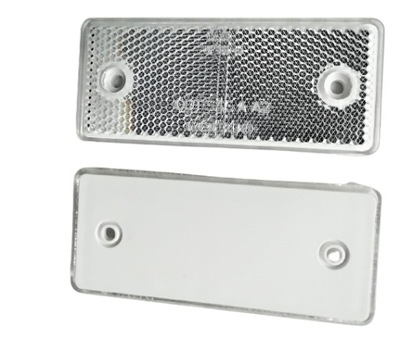 Відбивач prostokątny 94x44x5 білий na болти заклепки фото №1