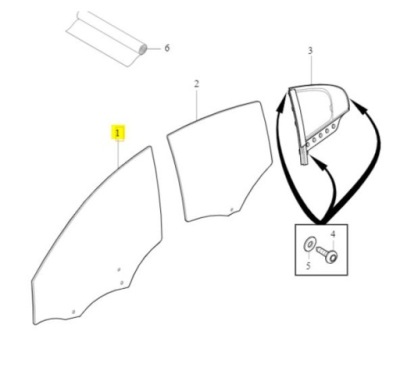 Скло двері лівий перед фото №1