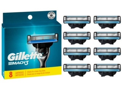 GILLETTE MACH 3 OSTRZA WKŁADY DO MASZYNKI 8 SZTUK ORYGINALNE