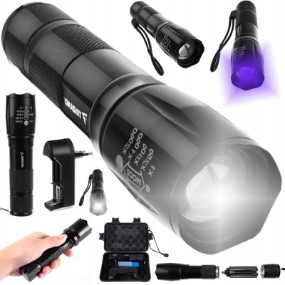 LATARKA TAKTYCZNA SZPERACZ CREE XPE LED ZOOM UV