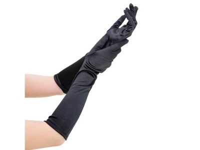 Rękawiczki karnawałowe czarne długie 40cm