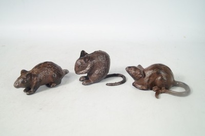 Komplet 3 żeliwnych figur FIGURY MYSZKI mysz