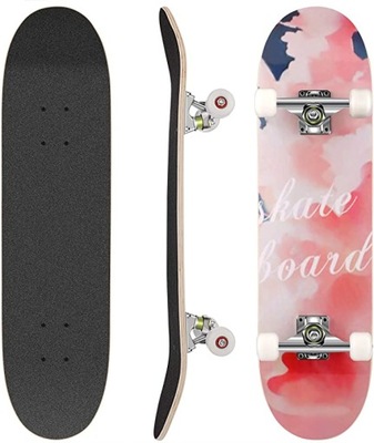 DESKOROLKA WESKATE DREWNIANA RÓŻOWA ABEC 7