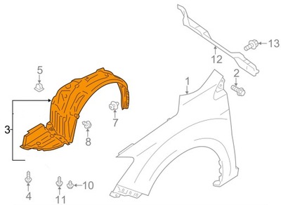 ПОДКРЫЛОК SUBARU IMPREZA GP/GJ 06.11- 59110FJ040