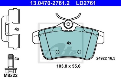 ATE 13.0470-2761.2 TRINKELĖS KERAMINĖS GAL. CITROEN C4/DS4/DS5 1,6-2,0 HDI 09- 