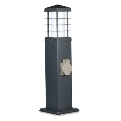 Lampa ogrodowa słupek 45cm E27 + 2-Gniazda IP44