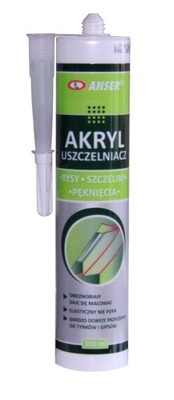 Akryl Uszczelniacz akrylowy biały 300ml Anser