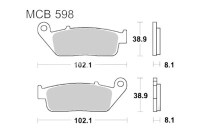 КОЛОДКИ ТОРМОЗНЫЕ TRW LUCAS MCB 598 SRQ (2 ШТ.)